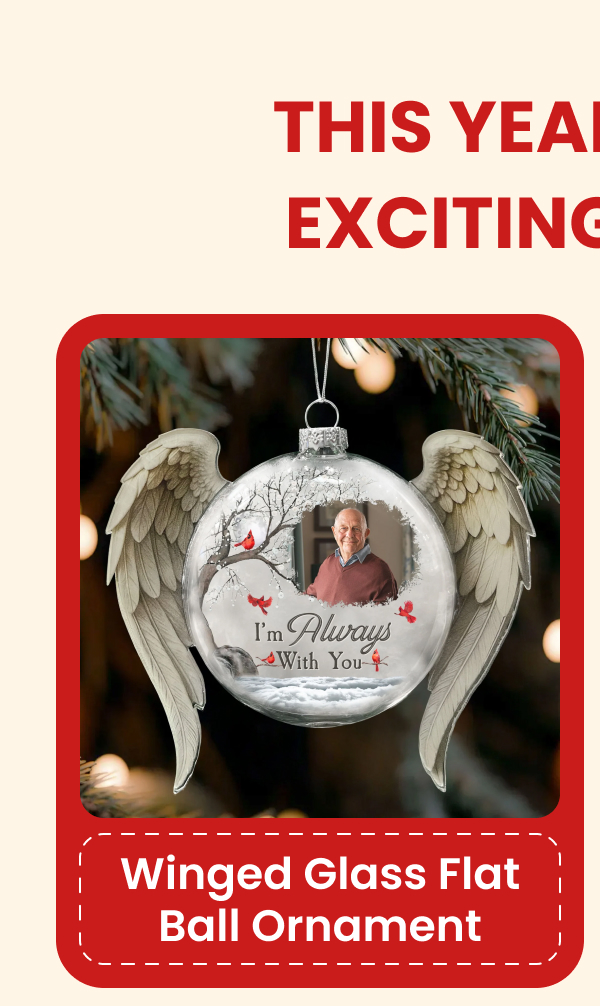 Glass Flat Ball Ornament With Wings