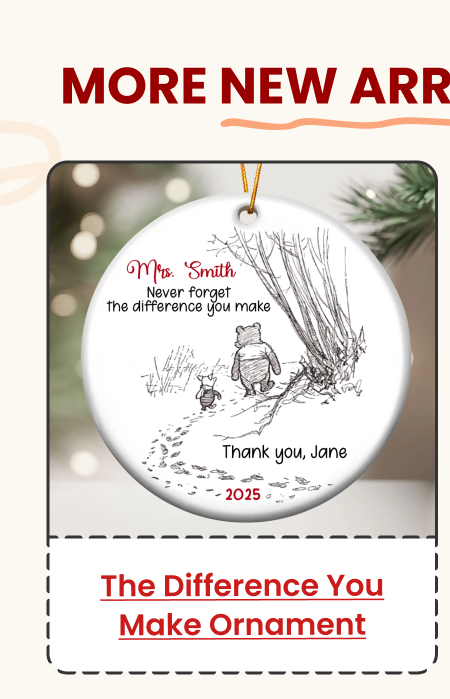 Never Forget The Difference You Make Ceramic Ornament