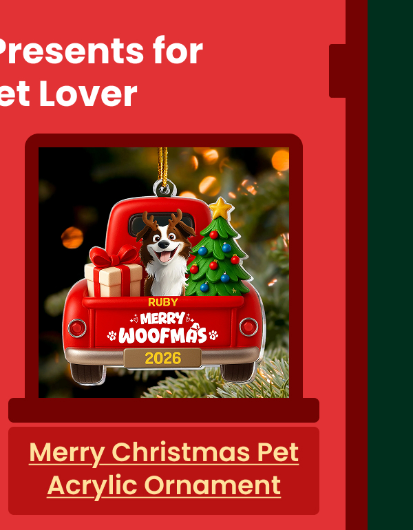 Merry Christmas Pet Lovers Acrylic Ornament