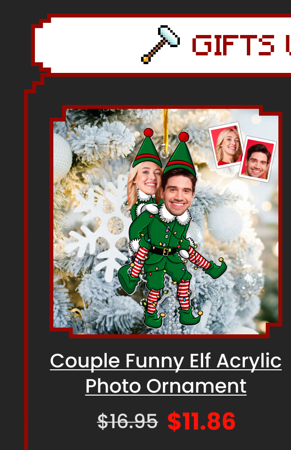 Couple Funny Elf Acrylic Photo Ornament