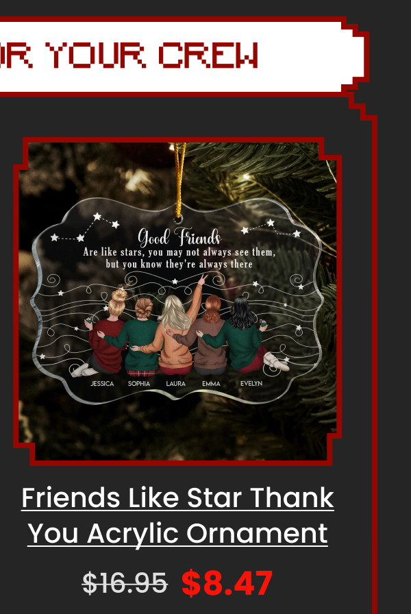 Friends Like Star Thank You Acrylic Ornament