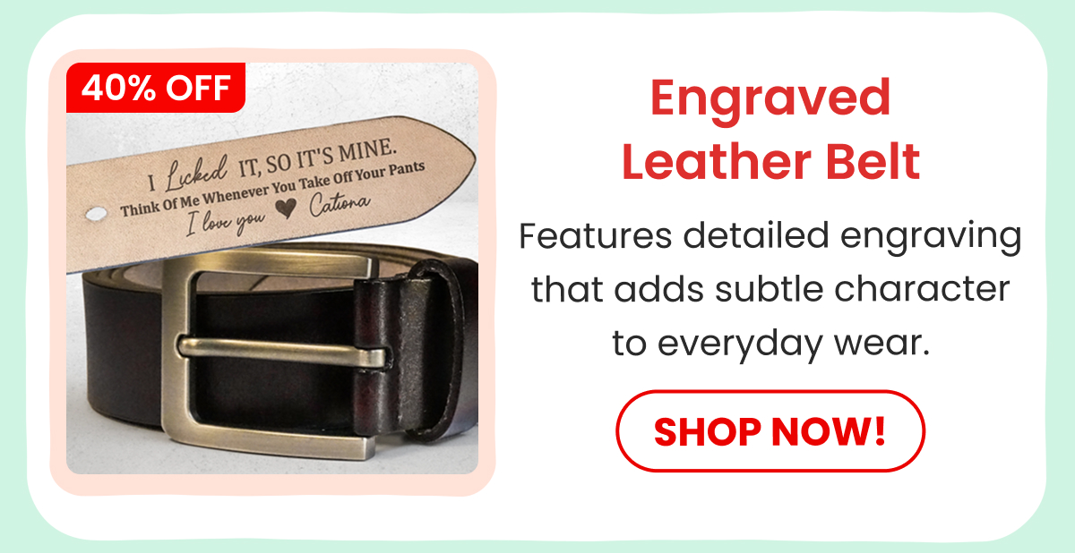 Engraved Leather Belt
