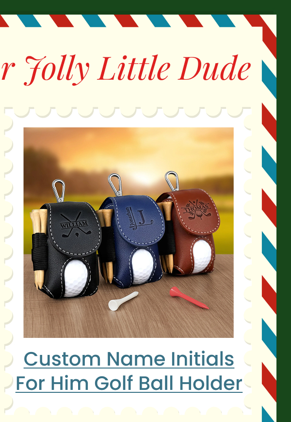 Custom Name Initials For Him Golf Ball Holder