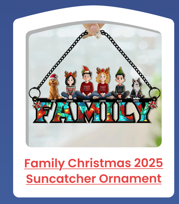 Family Christmas 2025 Suncatcher Ornament