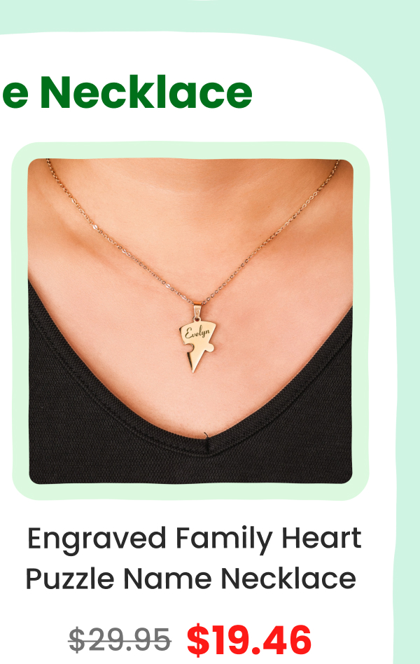 Engraved Family Heart Puzzle Name Necklace