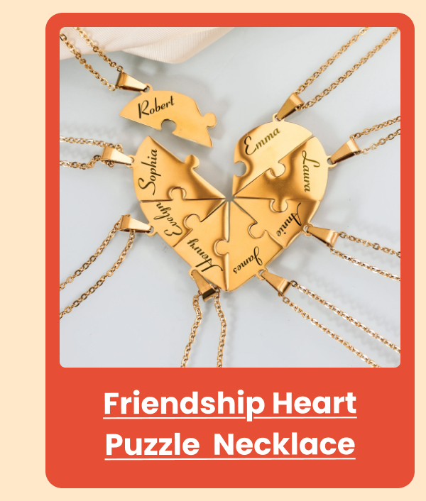 Friendship Heart Puzzle Name Necklace