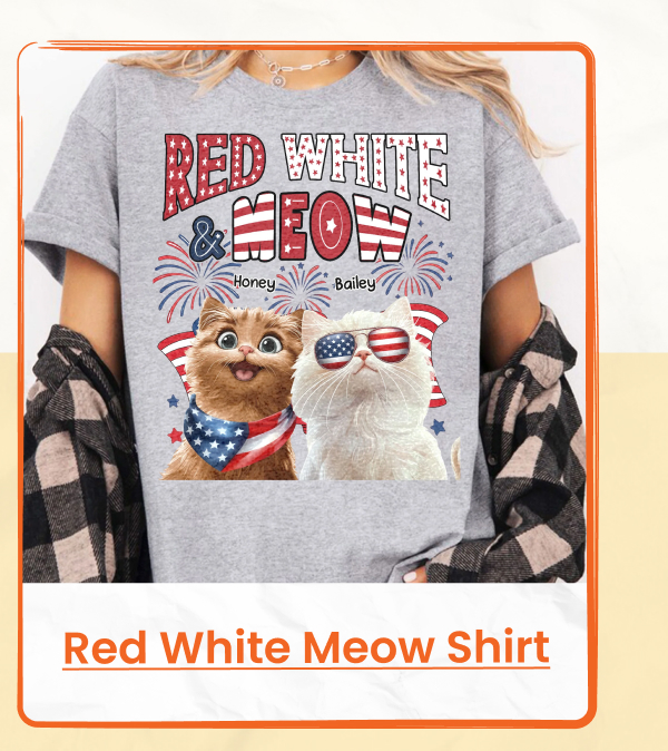 Red White Meow Shirt