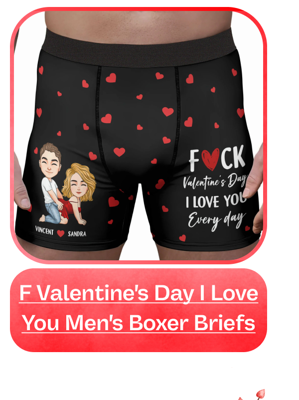 F Valentine's Day I Love You Men's Boxer Briefs 