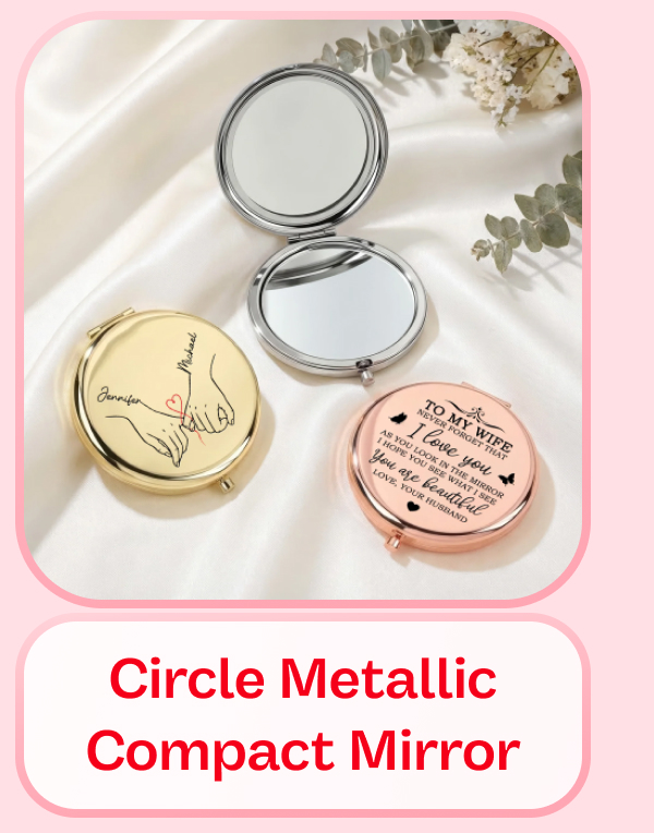 Circle Metallic Compact Mirror
