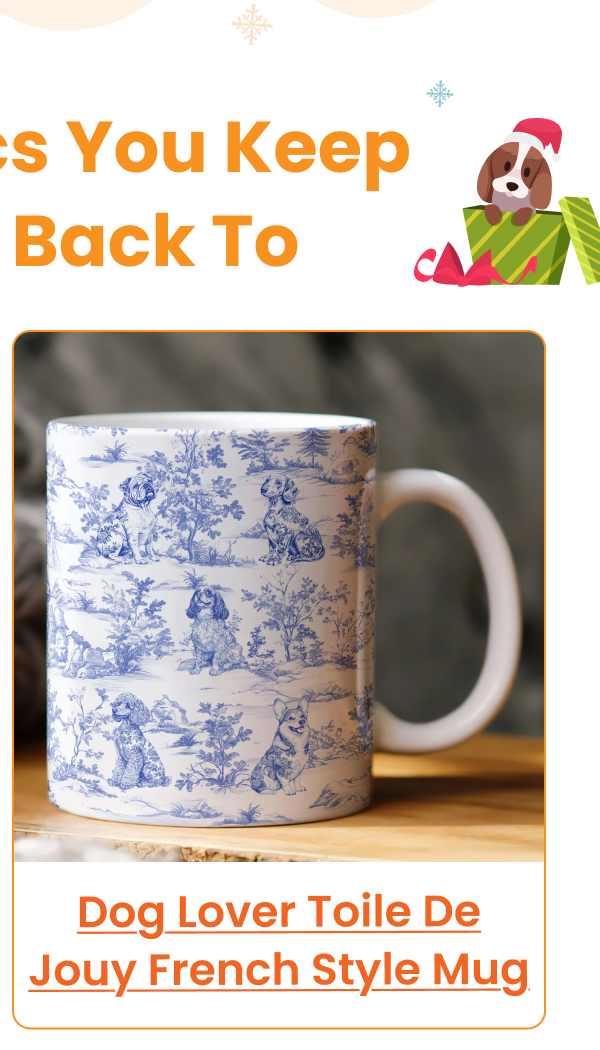 Dog Lover Toile De Jouy French Style Mug
