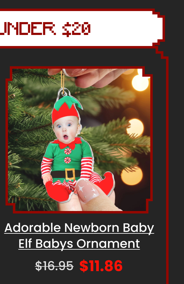 Adorable Newborn Baby Elf Babys Ornament