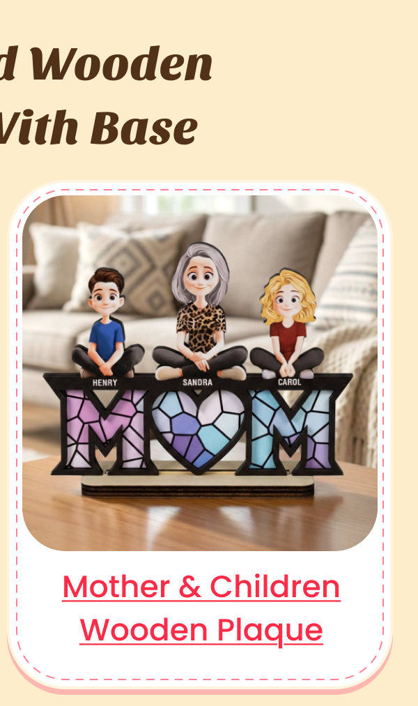 Mother & Children Mother's Day Wooden Plaque
