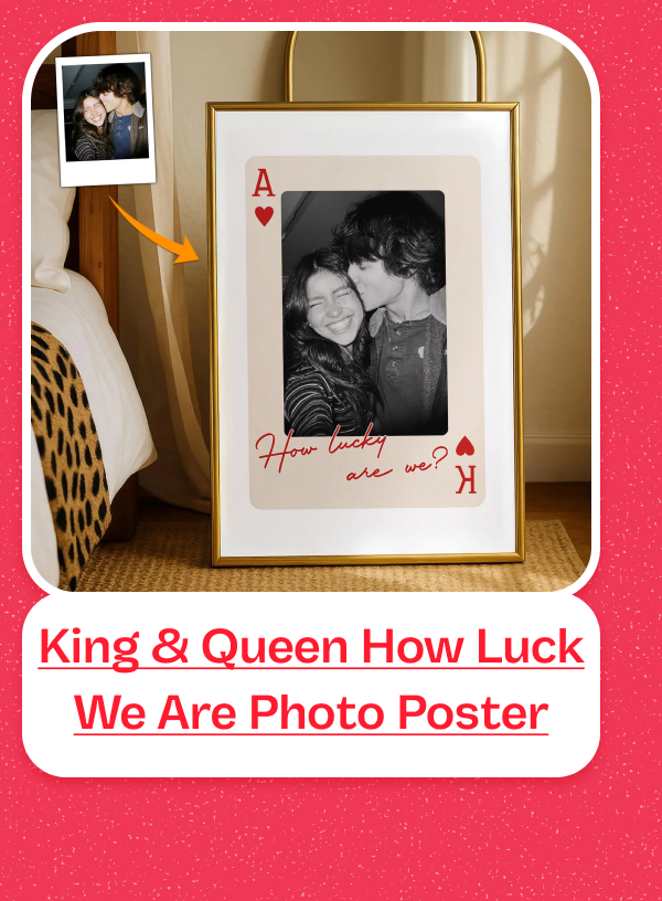 King And Queen Custom Couples Photo How Luck We Are Photo Poster