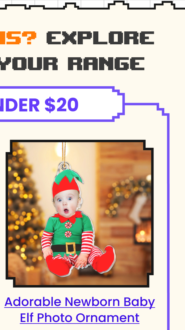 Adorable Newborn Baby Elf Photo Ornament