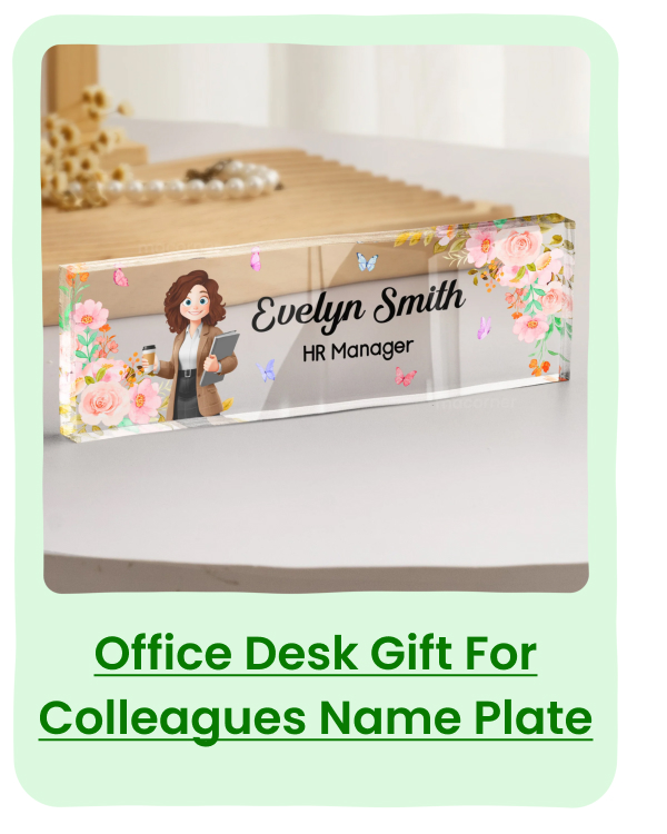 Office Desk Decor Gift For Colleagues Name Plate