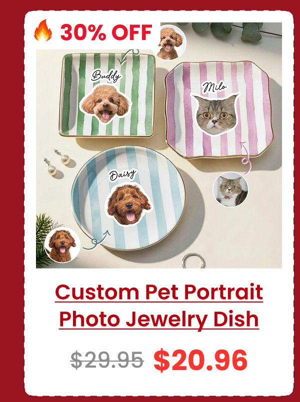 Custom Pet Portrait Ring Dish Dog Lover Cat Lover Gift Photo Jewelry Dish