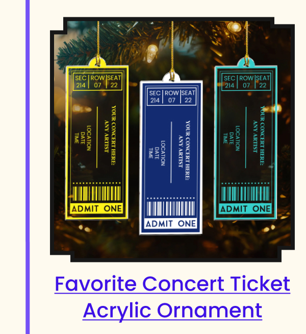 Favorite Concert Ticket Music Lovers Acrylic Ornament