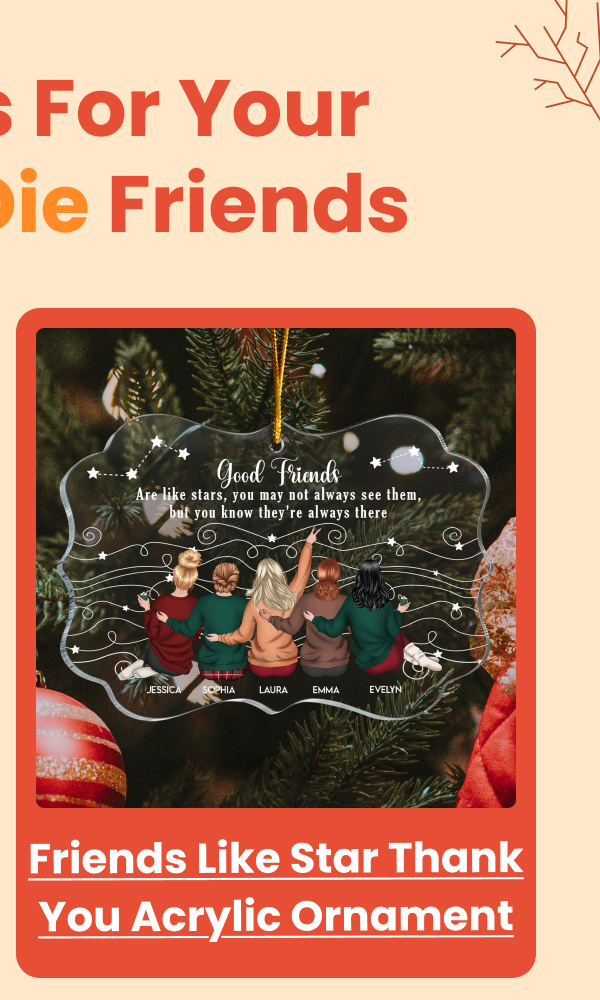 Friends Like Star Thank You Acrylic Ornament 