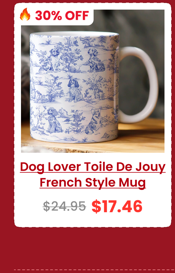 Dog Lover Toile De Jouy French Style Mug