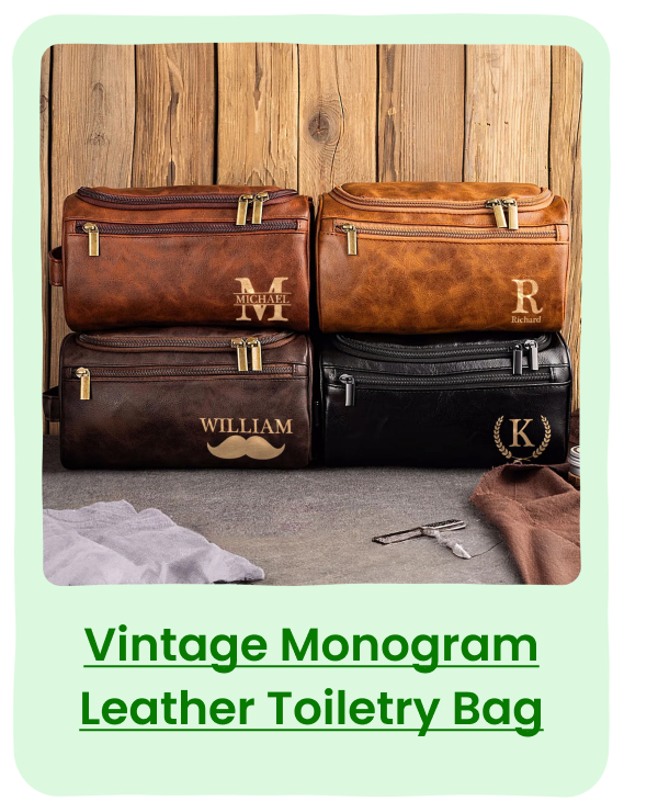 Vintage Monogram Leather Toiletry Bag