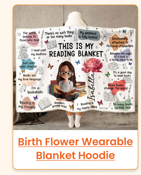 Birth Flower Wearable Blanket Hoodie