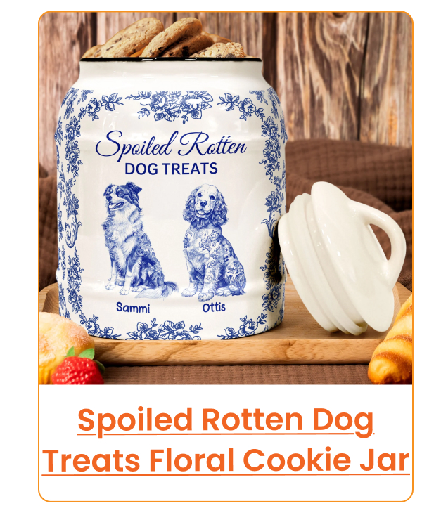 Spoiled Rotten Dog Treats Floral Cookie Jar