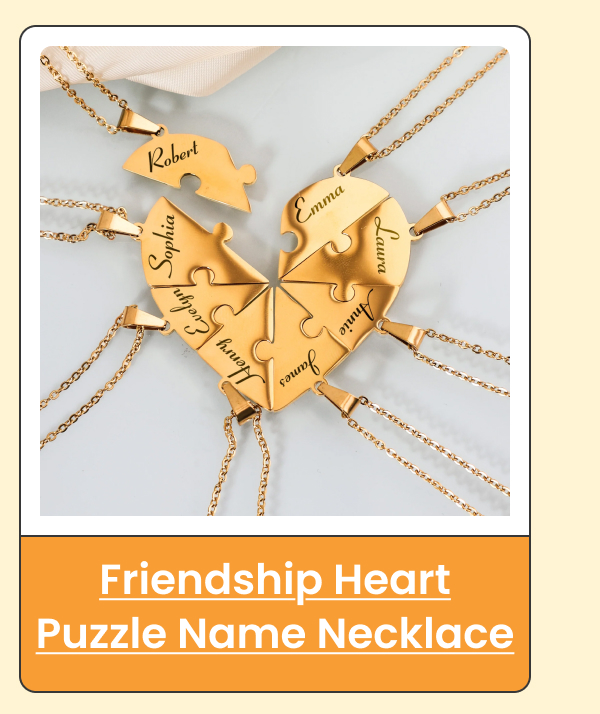 Friendship Heart Puzzle Name Necklace