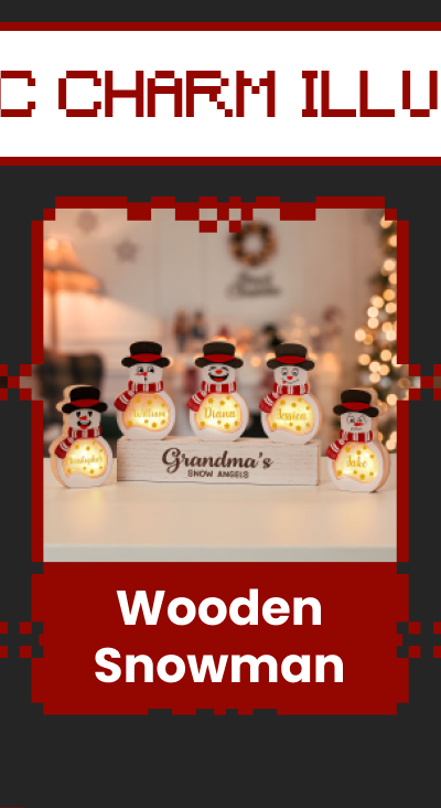 Lighted Wooden Snowman