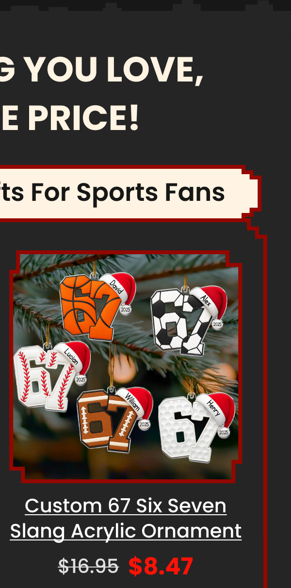 Custom 67 Six Seven Slang Acrylic Ornament