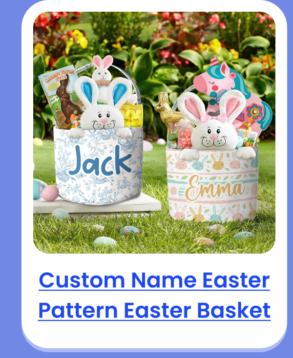 Custom Name Easter Pattern Easter Basket