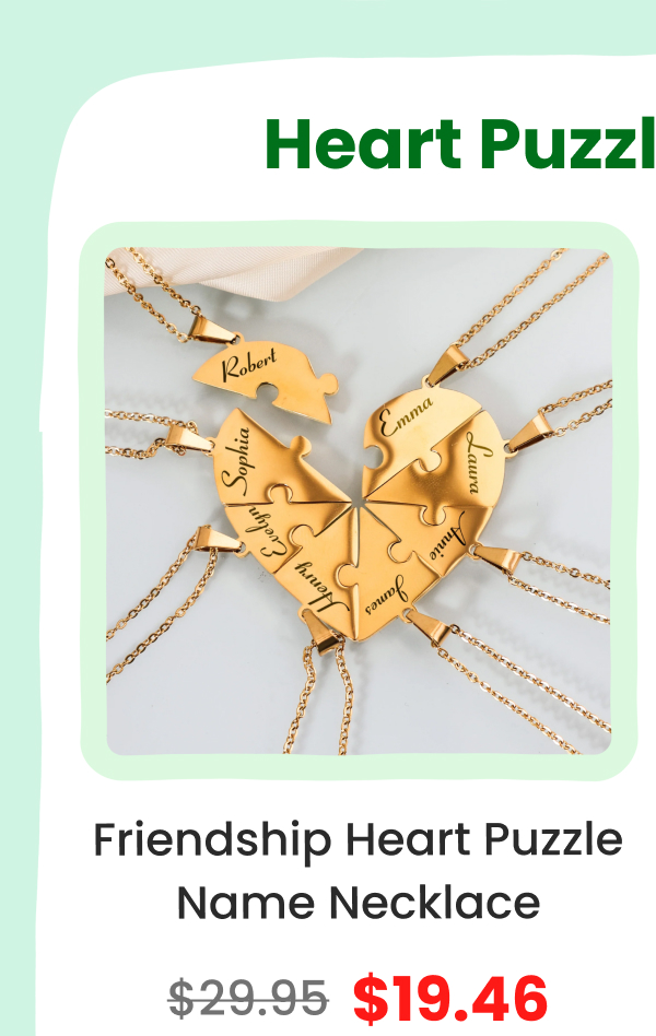 Friendship Heart Puzzle Name Necklace 