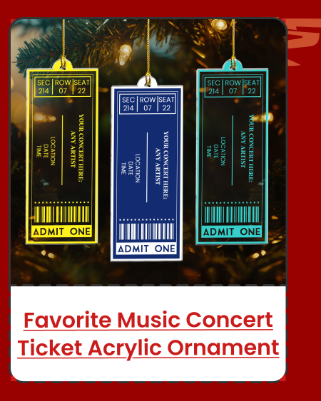 Favorite Music Concert Ticket Acrylic Ornament