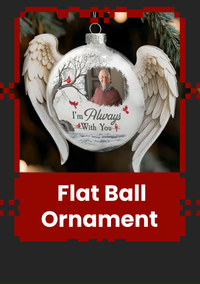 Glass Flat Ball Ornament With Wings