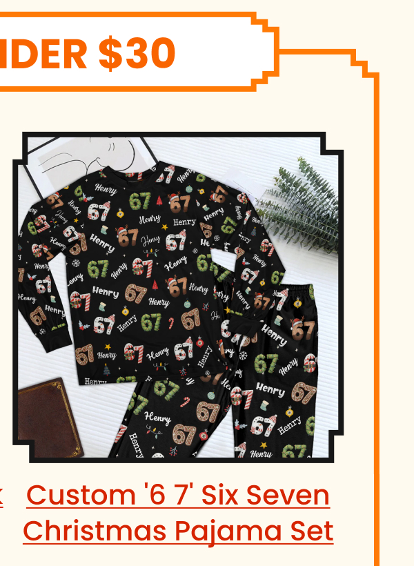 Custom '6 7' Six Seven Christmas Pajama Set