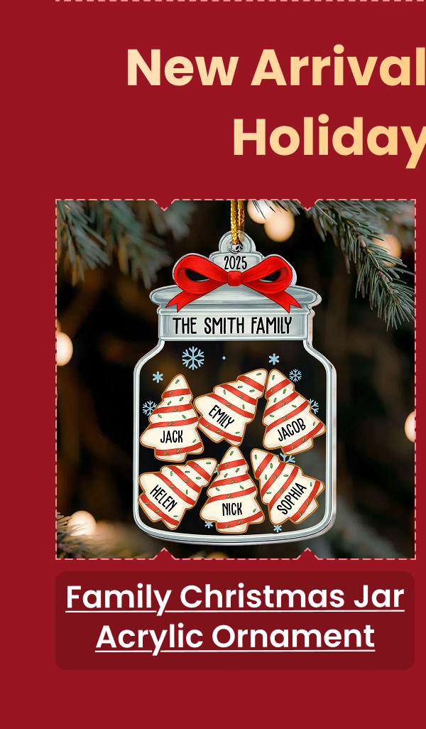 Family Christmas Jar Custom Name Acrylic Ornament
