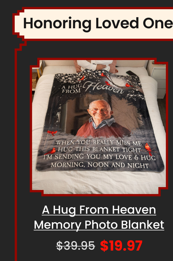 A Hug From Heaven Memory Photo Blanket