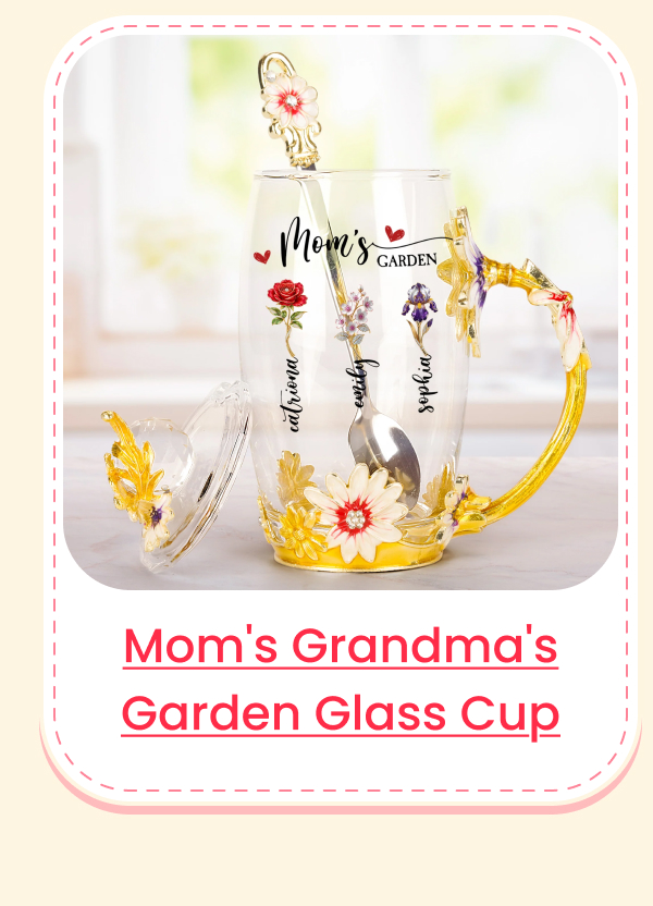 Mom's Grandma's Garden Birth Flower Glass Cup