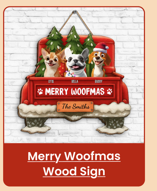 Merry Woofmas Wood Sign