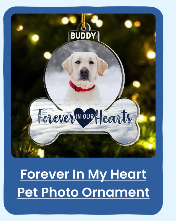 Forever In My Heart Pet Memorial Photo Ornament