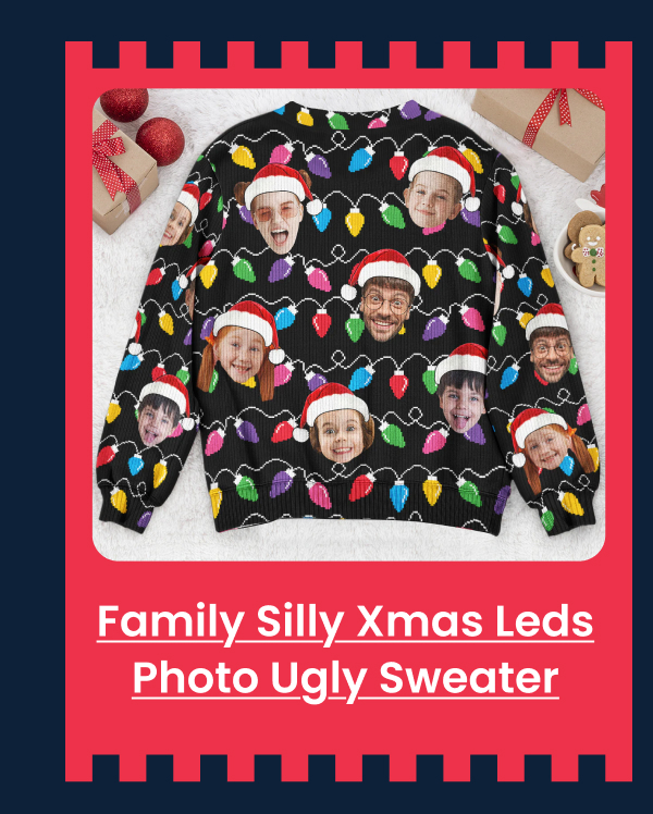 Family Silly Xmas Leds Photo Ugly Sweater