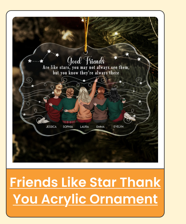 Friends Like Star Thank You Acrylic Ornament 