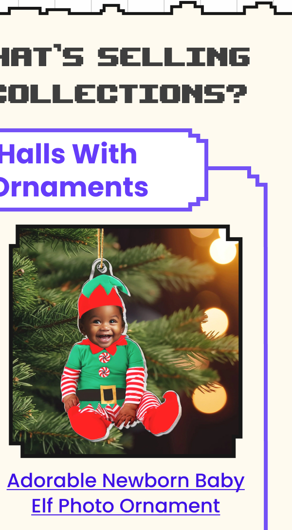 Adorable Newborn Baby Elf Photo Ornament