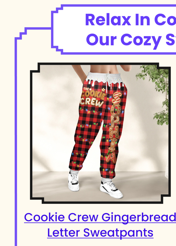 Cookie Crew Custom Gingerbread Letter Sweatpants