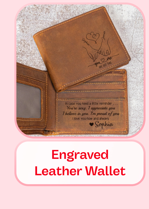 Engraved Leather Wallet