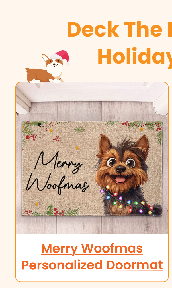 Merry Woofmas Personalized Doormat