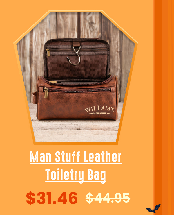 Man Stuff Leather Toiletry Bag