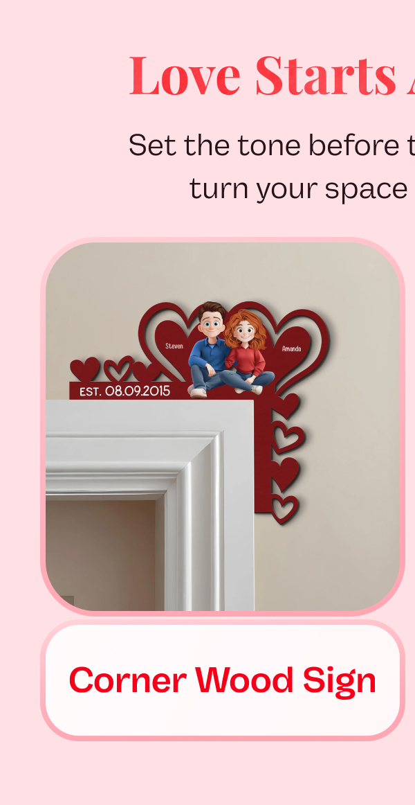 Door Corner Wood Sign