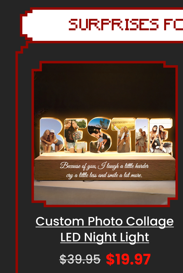 Custom Friendship Photo Collage LED Night Light
