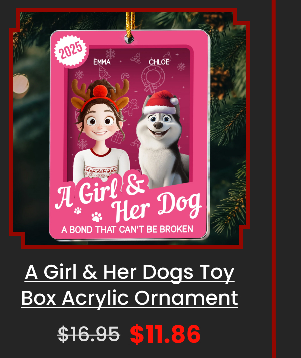 A Girl & Her Dogs Toy Box Acrylic Ornament