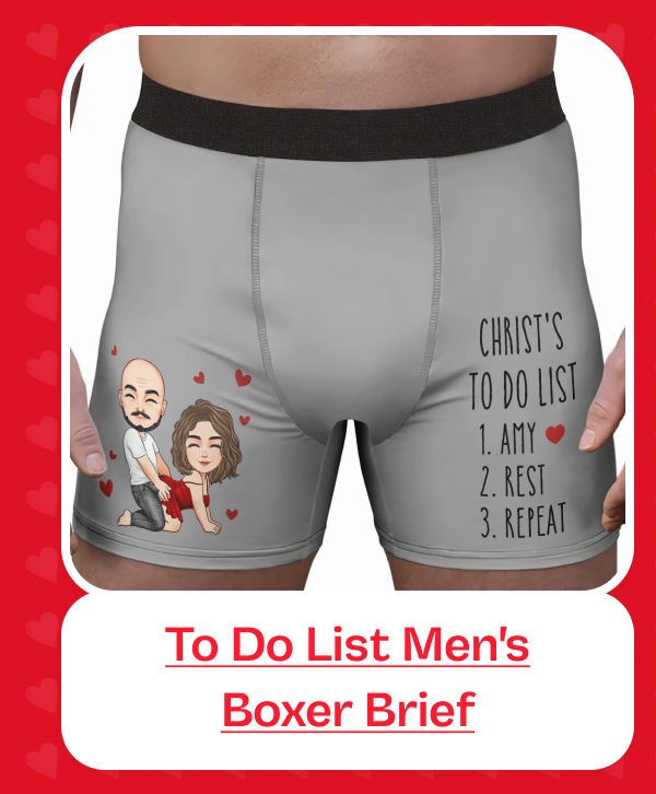 To Do List Naughty Couple Valentine's Day Anniversary Gift For Husband, Boyfriend Men's Boxer Brief